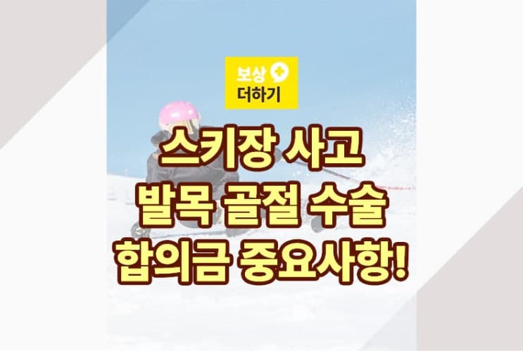 스키장 사고 경비골 골절 - 보험 합의금 중요한 사항 (사례)