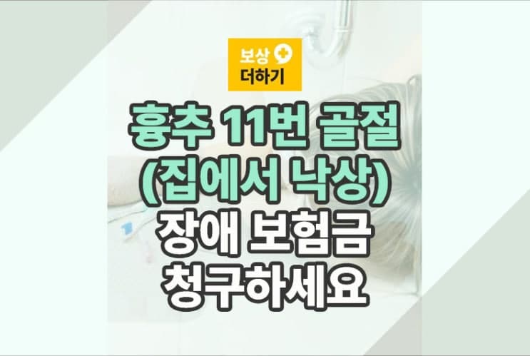 흉추 11번 골절 (집에서 낙상) 장애 보험금 청구하세요
