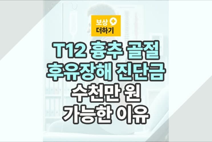 T12 골절 흉추 후유장해 진단금, 수천만 원 가능한 이유