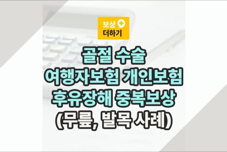 골절 수술, 여행자보험 장해 보상 (개인보험 중복) 모래썰매 사고 사례