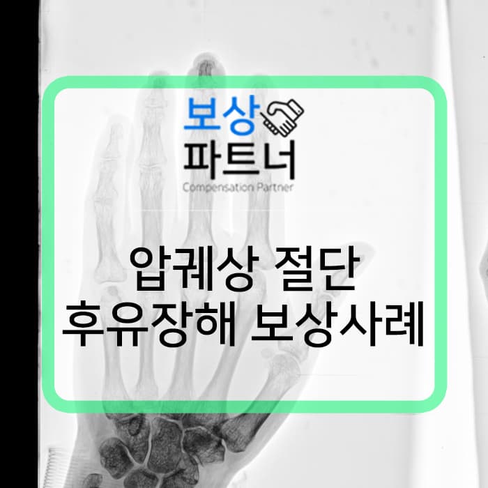 손가락 압궤상 절단 손해보험 상해후유장해 3-100% 보험금 보상 사례