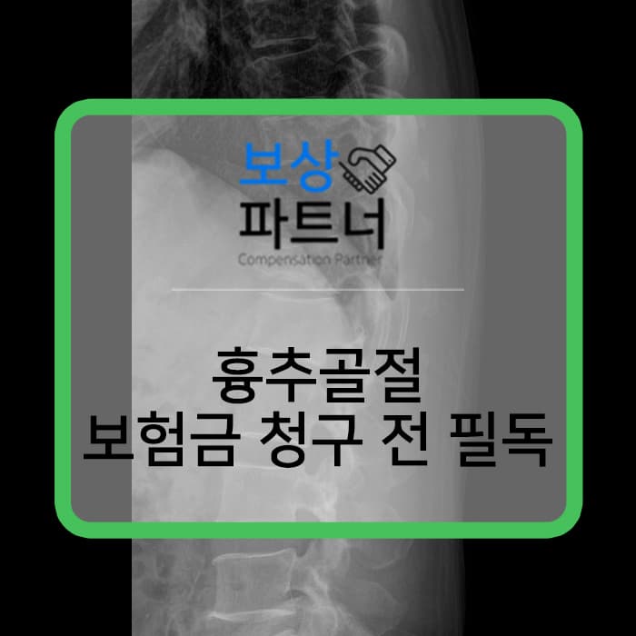 흉추12번 척추골절 보험 청구 전 후유장해 보상 꼭 알아보세요~