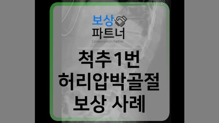 요추 1번 척추 허리압박골절 보존치료, 후유장해보험금 보상 사례