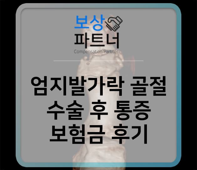 엄지발가락 골절 수술 후 통증 1,500만 원 보험금 보상 사례